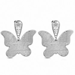 Paire de boucles d'oreilles clous avec papillons motif filigrane