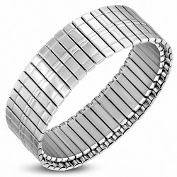 Bracelet stretch en acier inoxydable maille panthère largeur 20 mm