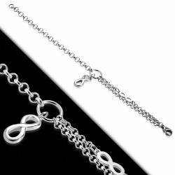 Bracelet chaîne en acier inoxydable Infinity Charm Link
