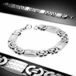 22cm 11mm | Bracelet chaîne en acier inoxydable à maillons byzantins