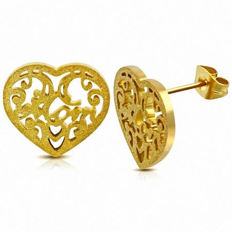 Boucles d'oreille Boucles d'oreilles clous en forme de coeur en forme de coeur