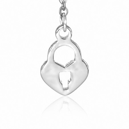 Pendants d'oreilles en forme de coeur en forme de coeur avec cadenas en acier inoxydable avec cZ transparent (paire)