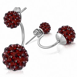 Balles Argil Disco Shamballa Argil 6mm & 10mm avec CZ Brun Rouge | Boucles d'oreilles  double face en acier inoxydable