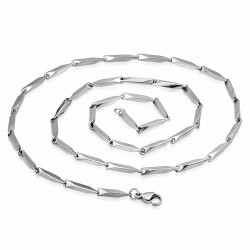 60cm x 2.5mm | Chaîne à maillons coupés en prisme avec fermoir à pince de homard en acier inoxydable
