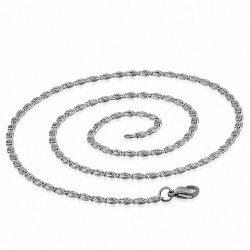 45cm x 2.7mm | Chaîne à maillons d'escargot en grec en acier inoxydable avec pince de homard