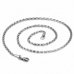 45cm 2.4mm | Chaîne à maillons ronds en acier inoxydable avec fermoir à pince de homard