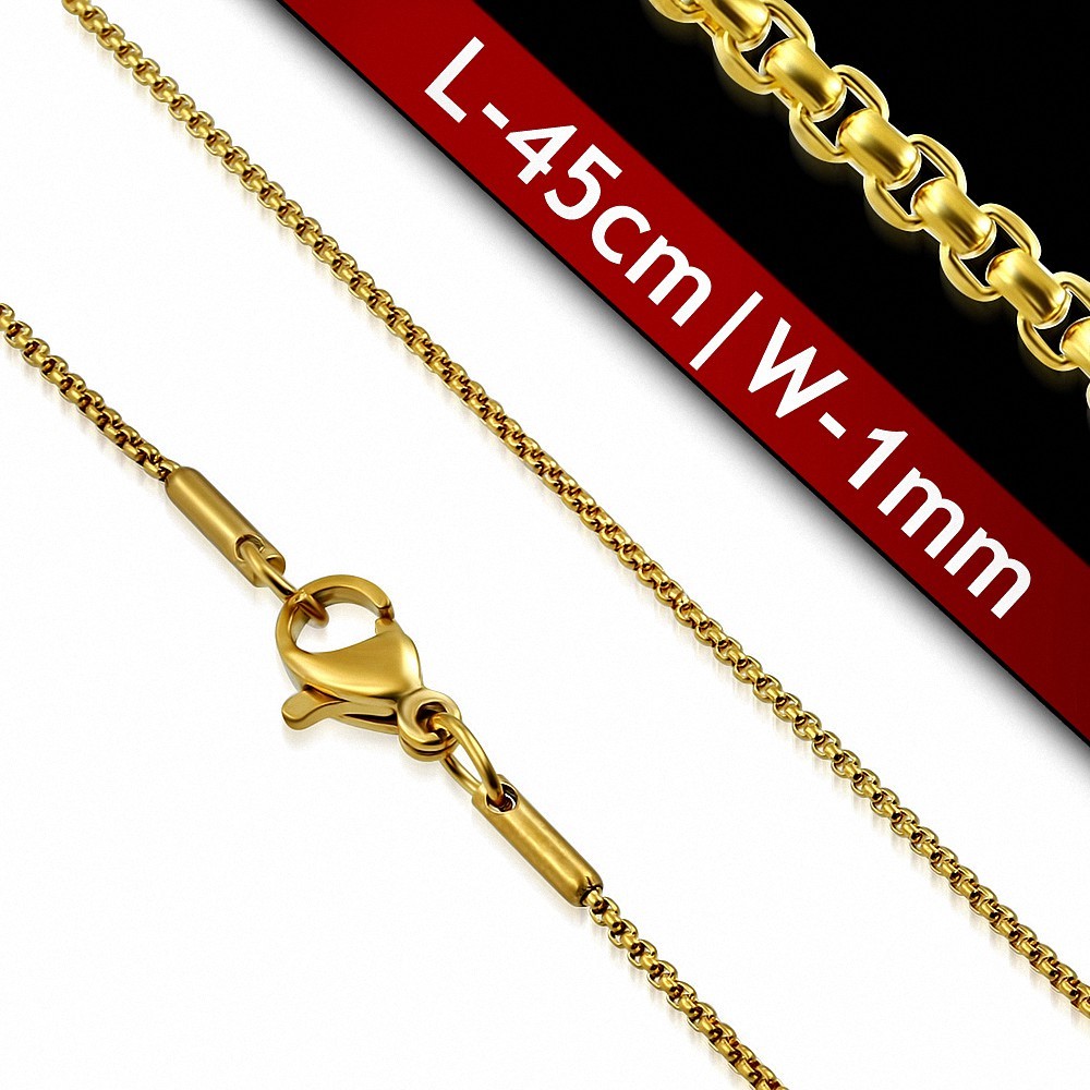 Chaîne En Acier Inoxydable Dorée Avec Fermoir Homard - Idéale Pour Créer Vos Propres Bijoux DIY Homme Et Femme