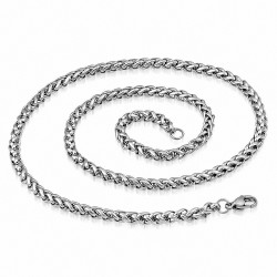 55cm 3mm | Chaîne à maillons en corde Infinity avec fermoir à pince de homard en acier inoxydable