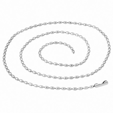 59cm x 1.5mm | Chaîne à maillons ovale militaire en acier inoxydable