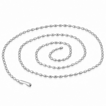 50cm 2.4mm | Chaîne à maillons ovale militaire en acier inoxydable