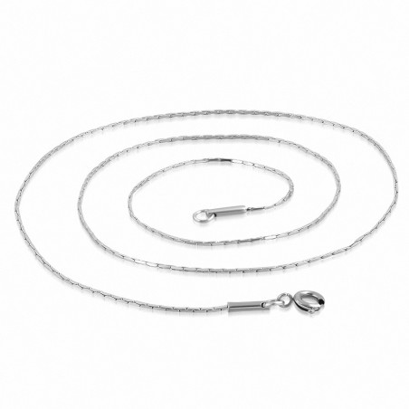 46cm x 0.9mm | Chaîne à maillons ovale fantaisie avec fermoir mousqueton en acier inoxydable