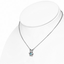 Collier avec fermoir à pince de homard et breloque en forme de pendentif de bébé en acier inoxydable avec breloques de zirconium