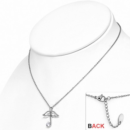 Chaîne de rallonge en alliage de cristal avec breloque de parapluie en cristal en acier inoxydable avec CZ transparent
