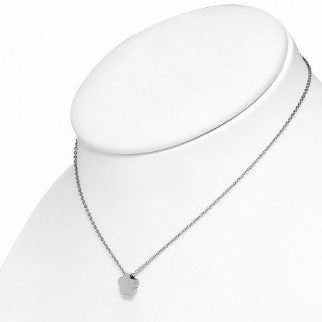 Collier en acier inoxydable avec pendentif fleur