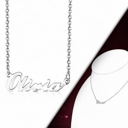 Collier à chaîne avec breloque et prénom Olivia en acier inoxydable