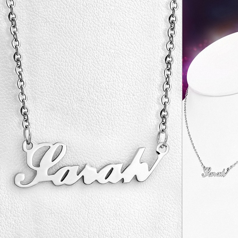 Collier à chaîne avec pendentif Charm Sarah en acier inoxydable