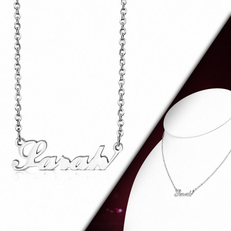 Collier à chaîne avec pendentif Charm Sarah en acier inoxydable