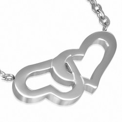 Collier avec pendentif coeur en acier inoxydable avec pince de homard en acier inoxydable