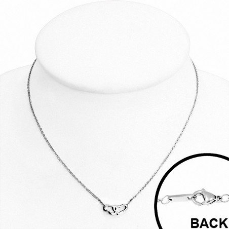 Collier avec pendentif coeur en acier inoxydable avec pince de homard en acier inoxydable