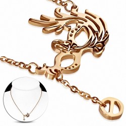 Collier chaîne en acier inoxydable avec masque fantaisie