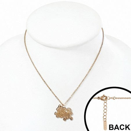 Collier en chaîne avec breloque tigre en filigrane en acier inoxydable plaqué de couleur d'or rose / rose