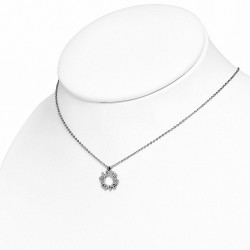 Collier en chaîne en acier inoxydable avec pendentif forme de coeur fermoir pince homard