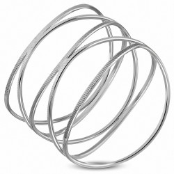 DIA-70mm | Bracelet spiral martelé en alliage fantaisie