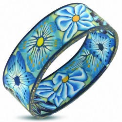 DIA-60mm | Bracelet fantaisie en forme de fleur en pâte polymère / argile - FBU028