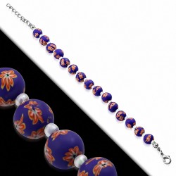 Bracelet fantaisie avec perles fantaisie / argile polymère