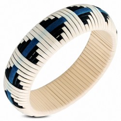 DIA-66mm | Bracelet large en tissu tissé avec paniers triangulaires