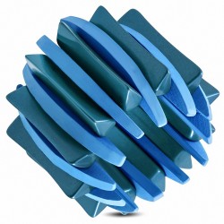 Bracelet jonc tendance en bois et acrylique stretch bleu marine