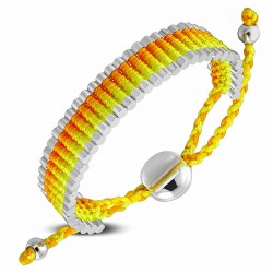 Bracelet réglable d'amitié tissé au crochet jaune-orange en dégradé de mode
