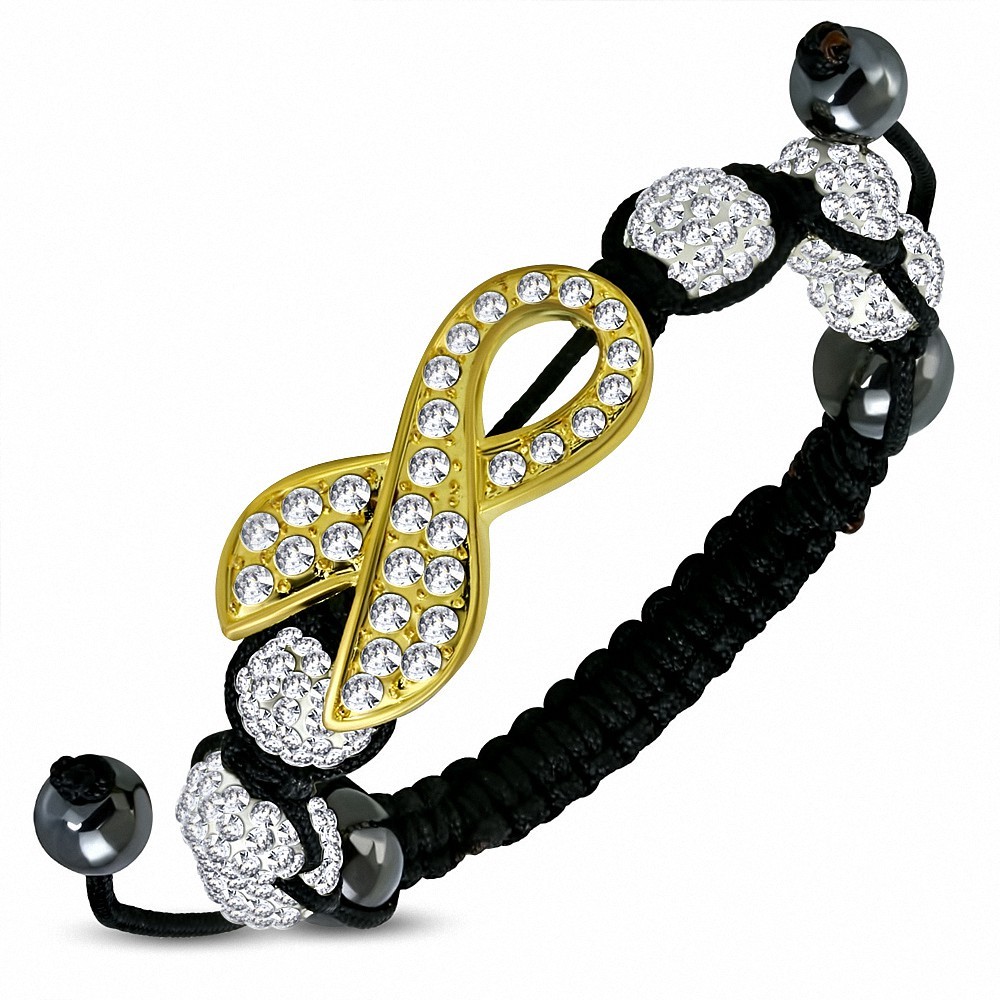Bracelet hématite et argile disco à la mode Disco Ball Shamballa Infinity avec style montre transparent