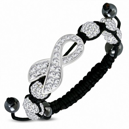 Bracelet hématite et argile disco à la mode Disco Ball Shamballa Infinity avec style de montre transparent