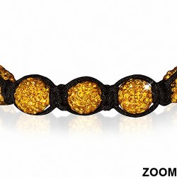 Bracelet ajustable en cordon hermite et 9 argiles Disco Ball Shamballa noir avec topaze CZ