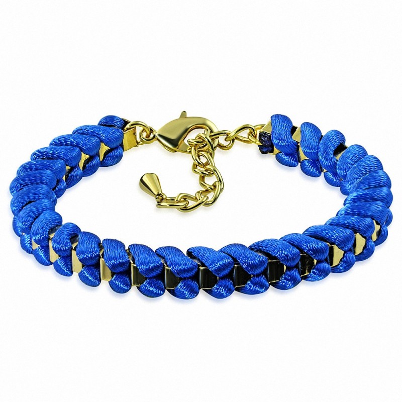 Bracelet chaîne en alliage de mode au crochet en alliage de mode doré bleu