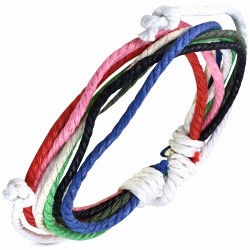 Bracelet ajustable en corde de plusieurs couleurs