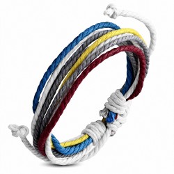 Bracelet ajustable en corde multicolore à la mode - FWB108