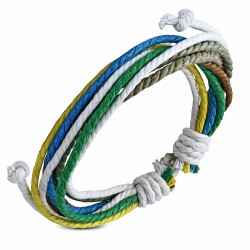 Bracelet ajustable en corde multicolore à la mode - FWB111