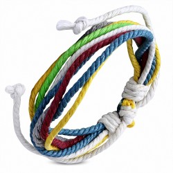 Bracelet ajustable en corde multicolore à la mode - FWB115