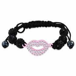 Bracelet noir Shagalla Shagalla de montre de style Argil noir Disco Ball avec pavé de perles et montre en CZ