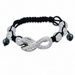 Bracelet de montre de style Shagalla Infinity avec perles Discil Argil et Transparent CZ