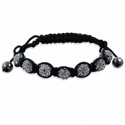 Bracelet Shamballa avec 7 perles Argil Disco Ball pavées et cz