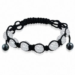Bracelet Shamballa avec 7 perles fantaisie Argil Disco Ball pavées