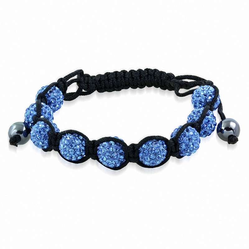 Bracelet Shamballa avec perles saphir bleu CZ - XXF176 de Fashion 9 Argil D