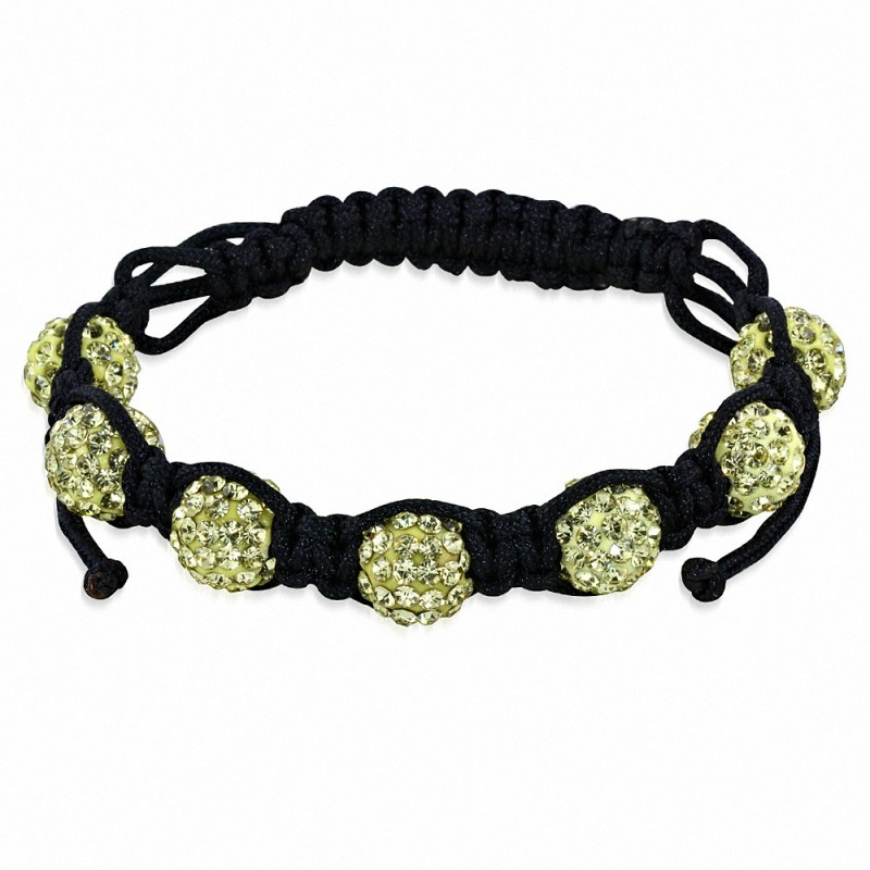 Bracelet Shamballa avec 7 perles Argil Disco Ball pavé avec Jonquil CZ