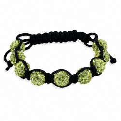 Bracelet Shamballa avec 9 perles Argil Disco Ball pavées avec Jonquil CZ