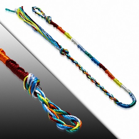 Bracelet d'amitié en soie avec motif de broderie de soie colorée à la mode - XXB407