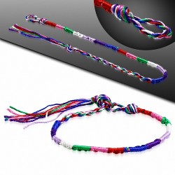 Bracelet d'amitié en soie avec motif de broderie de soie colorée à la mode - XXB392
