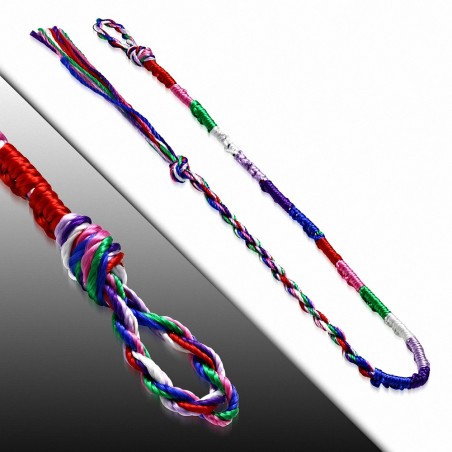 Bracelet d'amitié en soie avec motif de broderie de soie colorée à la mode - XXB392